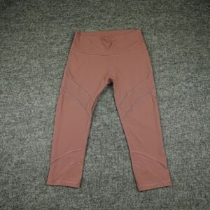 Lululemon Leggings Womens 10 Pink Wunder Under High Rise Crop Mesh Stretch Yoga‎